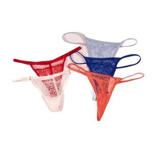 Bundle of 5 Lace G Strings, Size S, Color Variety, Never Worn, New Without Tags